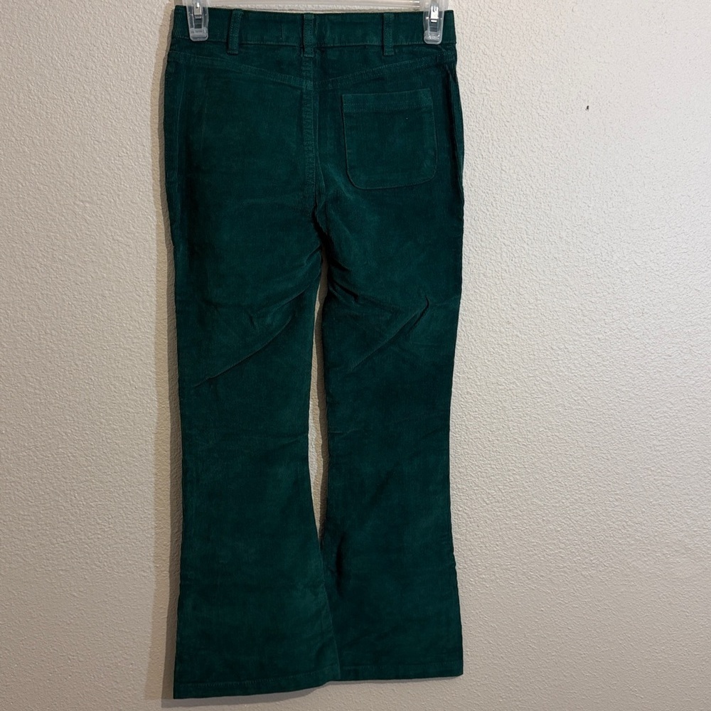 Mini Boden Green Corduroy Kick Flare Pants with Embroidered Flowers Easter - Picture 4 of 6